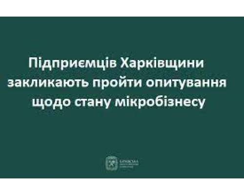 Підприємців Харківщини закликають пройти опитування щодо стану мікробізнесу